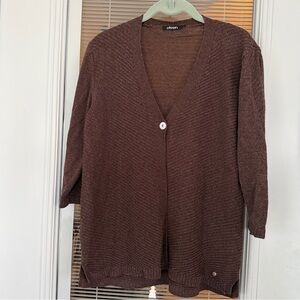 OLSEN Cotton Linen Sweater L Bracelet Sleeve